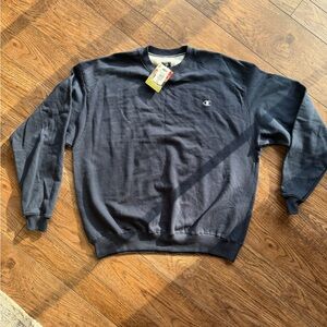 Champion Men's Navy Crewneck Sweatshirt with Embroidered Logo